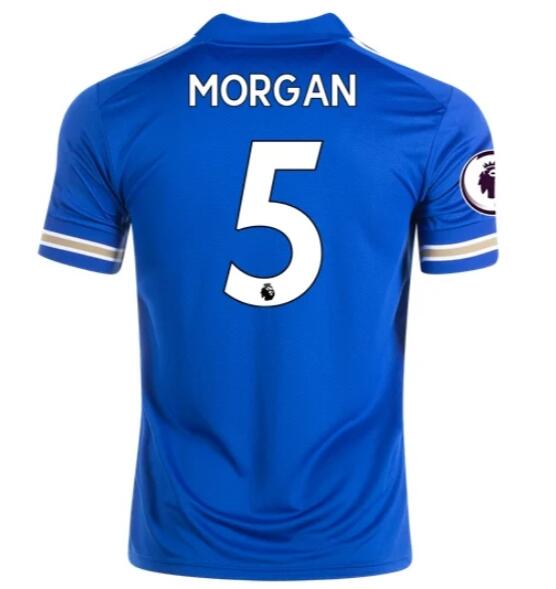 Leicester City Home Kit Soccer Jersey WES MORGAN #5 2020/21